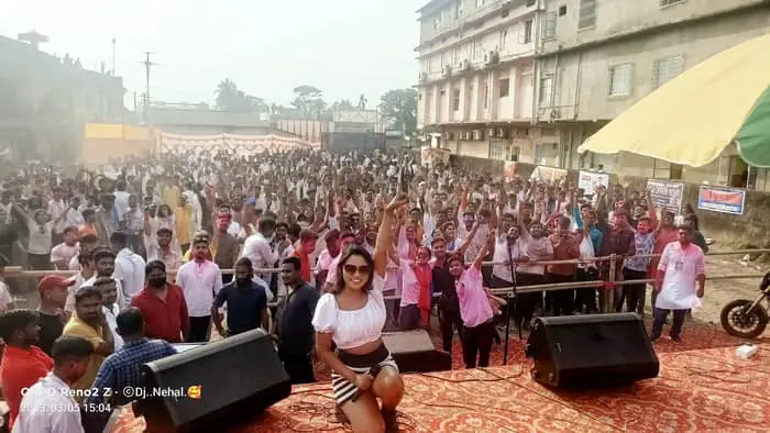 Huge outdoor crowd at a DJ Dazzling show
